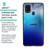 Blue Rhombus Pattern Glass Case for Samsung Galaxy M31 Prime