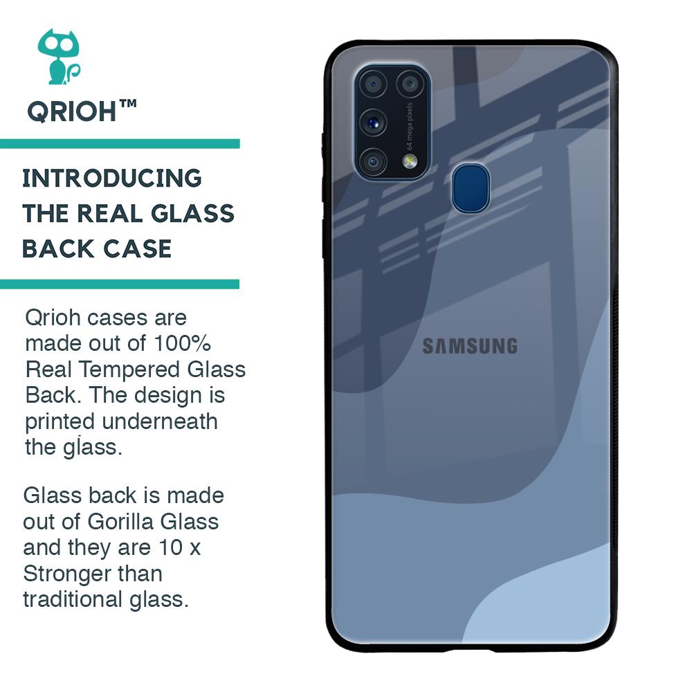 Navy Blue Ombre Glass Case for Samsung Galaxy M31 Prime