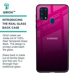 Purple Ombre Pattern Glass Case for Samsung Galaxy M31 Prime