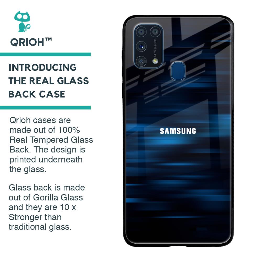 Blue Rough Abstract Glass Case for Samsung Galaxy M31 Prime