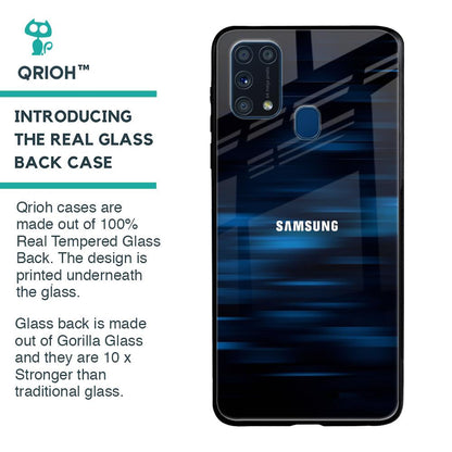 Blue Rough Abstract Glass Case for Samsung Galaxy M31 Prime
