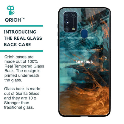 Golden Splash Glass Case for Samsung Galaxy M31 Prime