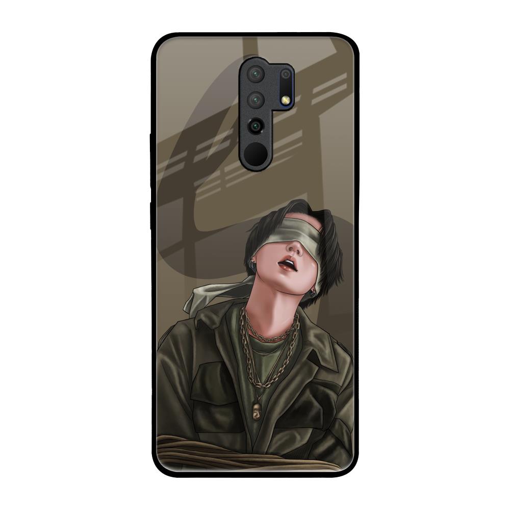 Blind Fold Poco M2 Glass Back Cover Online