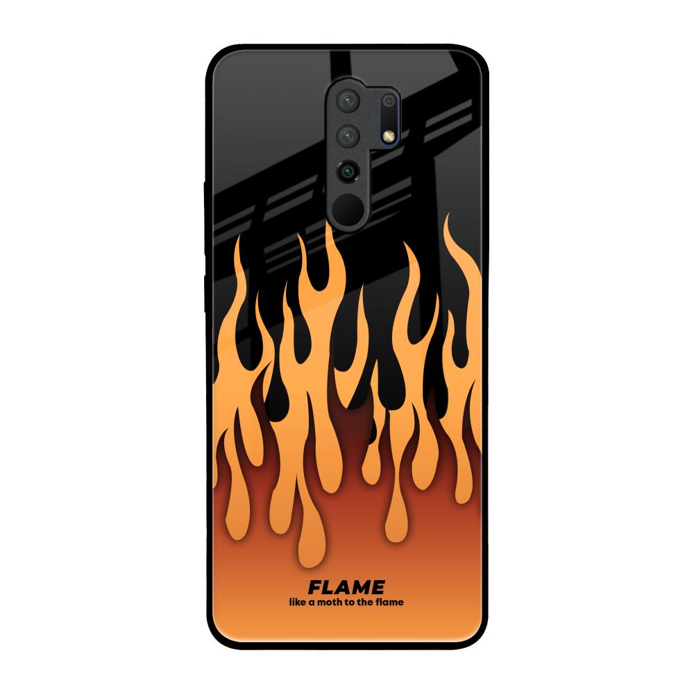 Fire Flame Poco M2 Glass Back Cover Online