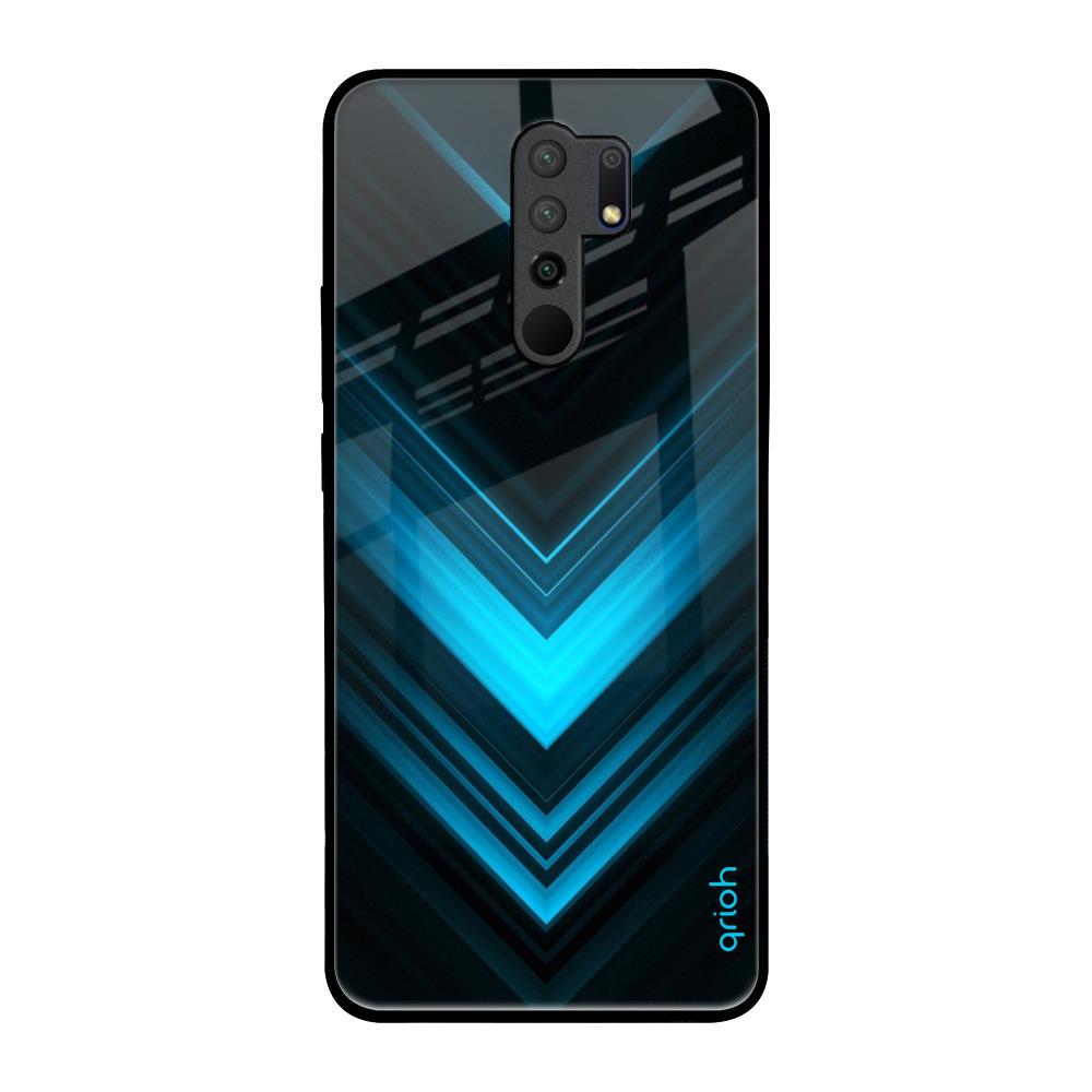 Vertical Blue Arrow Poco M2 Glass Back Cover Online