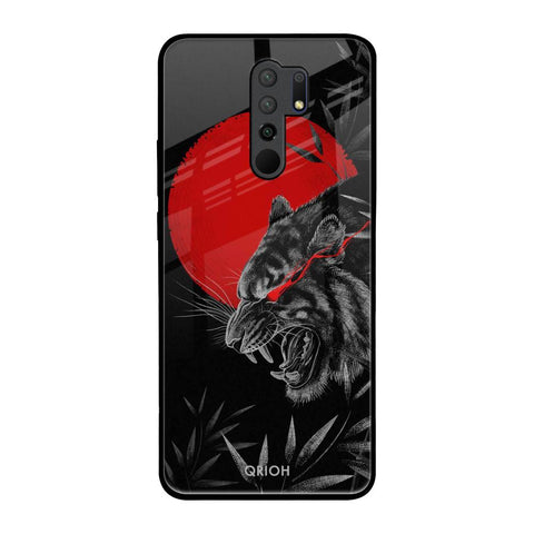 Red Moon Tiger Poco M2 Glass Back Cover Online