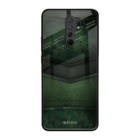 Green Leather Poco M2 Glass Back Cover Online