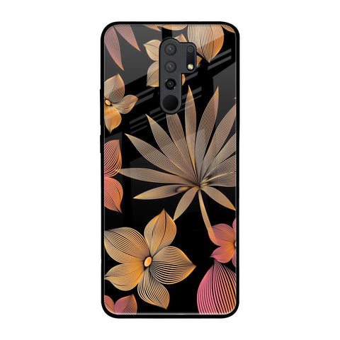 Lines Pattern Flowers Poco M2 Glass Back Cover Online