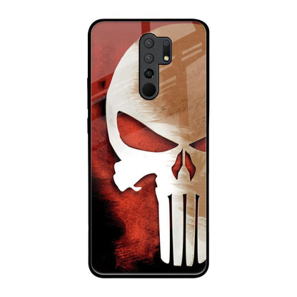 Red Skull Poco M2 Glass Back Cover Online