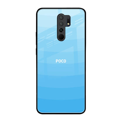 Wavy Blue Pattern Poco M2 Glass Back Cover Online