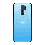 Wavy Blue Pattern Poco M2 Glass Back Cover Online