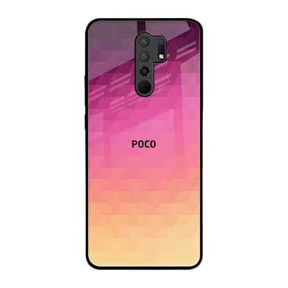 Geometric Pink Diamond Poco M2 Glass Back Cover Online