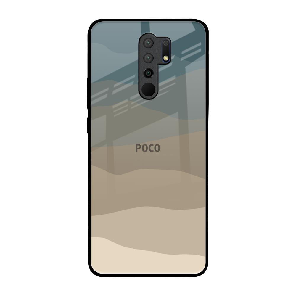 Abstract Mountain Pattern Poco M2 Glass Back Cover Online