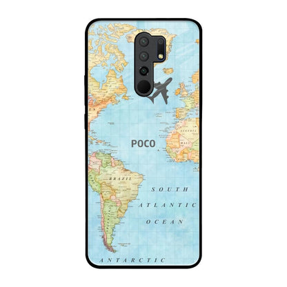 Fly Around The World Poco M2 Glass Back Cover Online