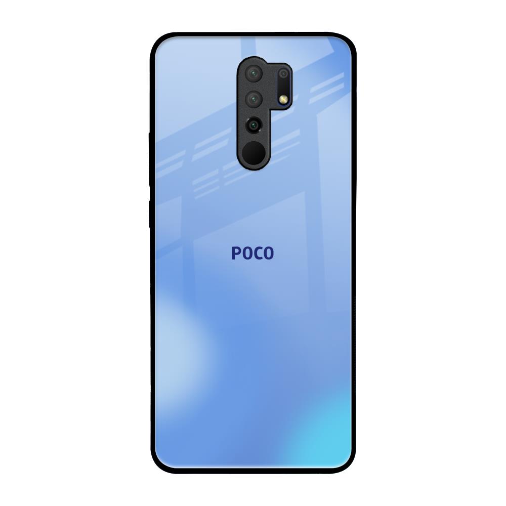 Vibrant Blue Texture Poco M2 Glass Back Cover Online