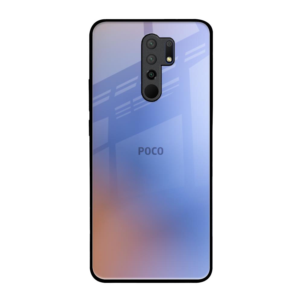 Blue Aura Poco M2 Glass Back Cover Online