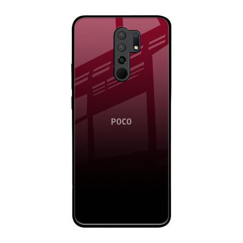 Wine Red Poco M2 Glass Back Cover Online