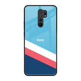 Pink & White Stripes Poco M2 Glass Back Cover Online