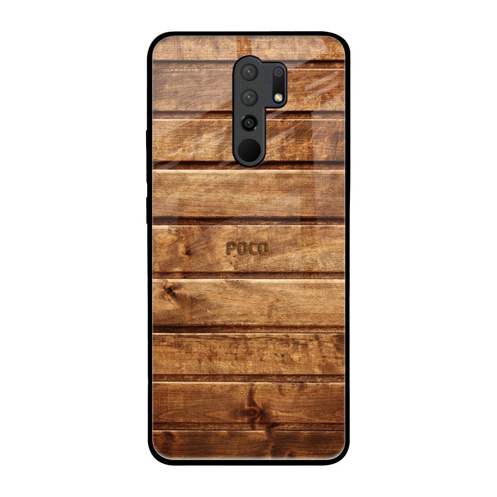 Wooden Planks Poco M2 Glass Back Cover Online