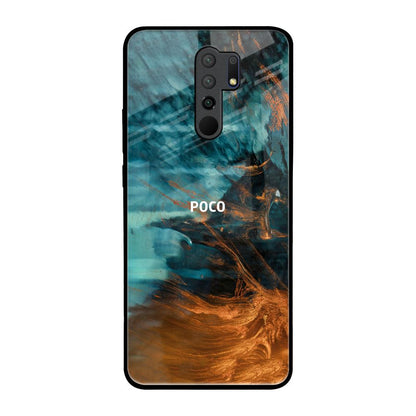 Golden Splash Poco M2 Glass Back Cover Online