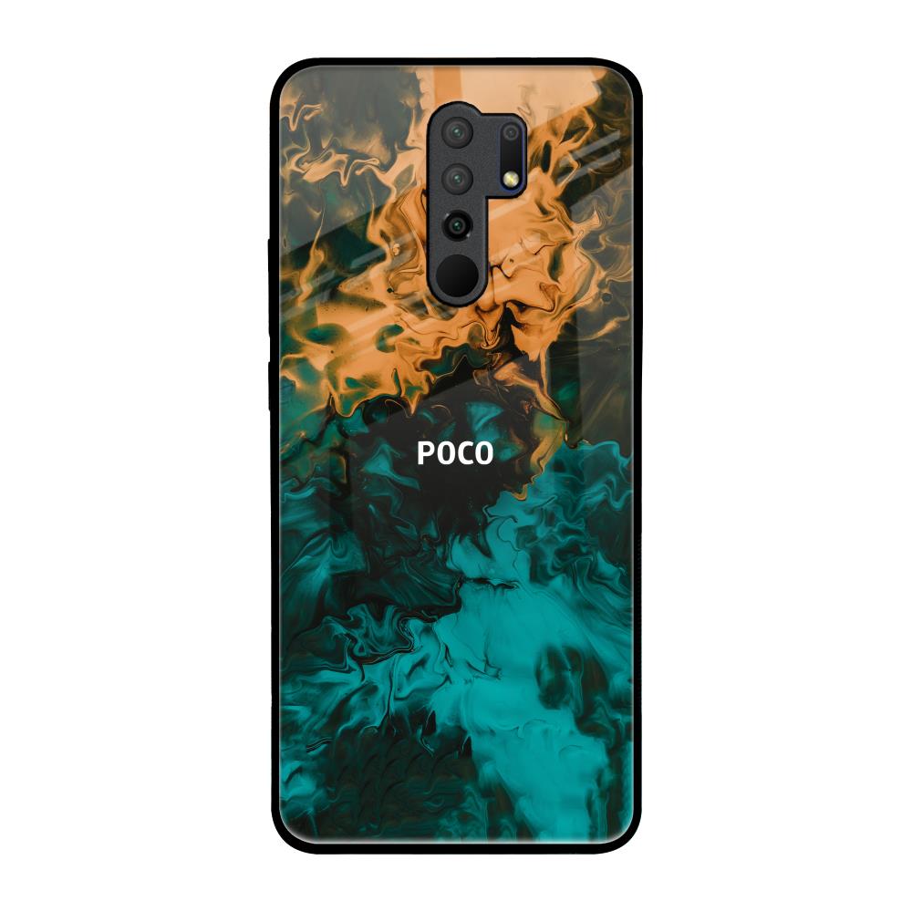 Watercolor Wave Poco M2 Glass Back Cover Online