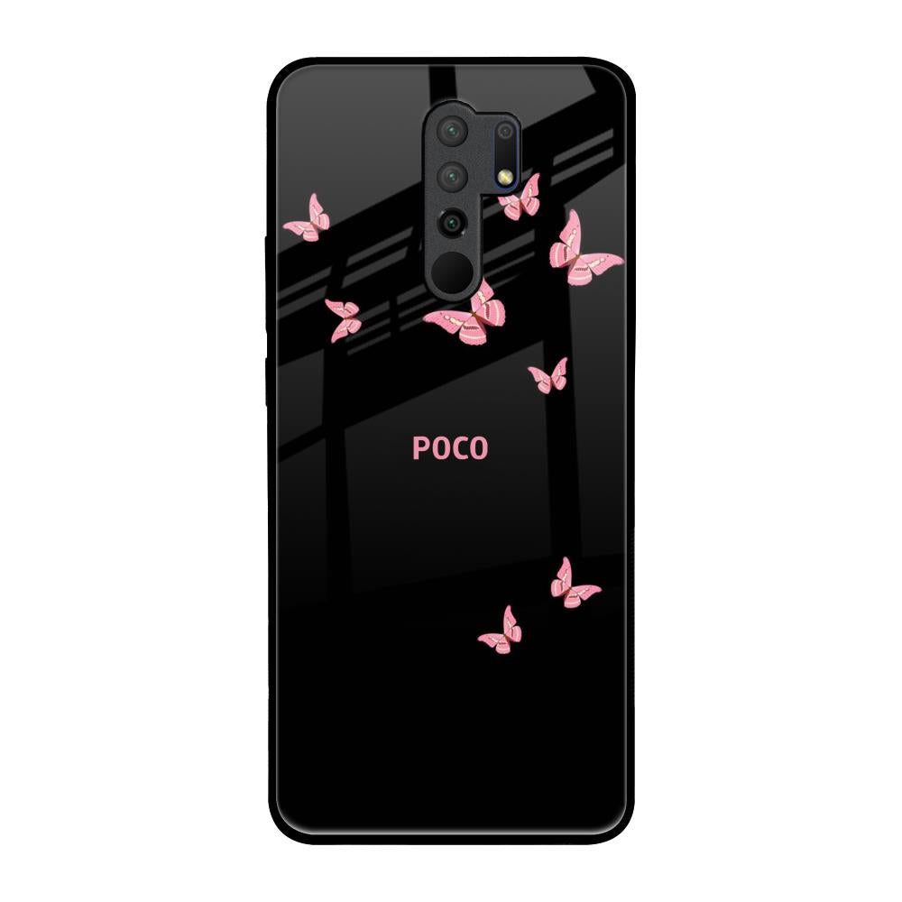 Fly Butterfly Poco M2 Glass Back Cover Online
