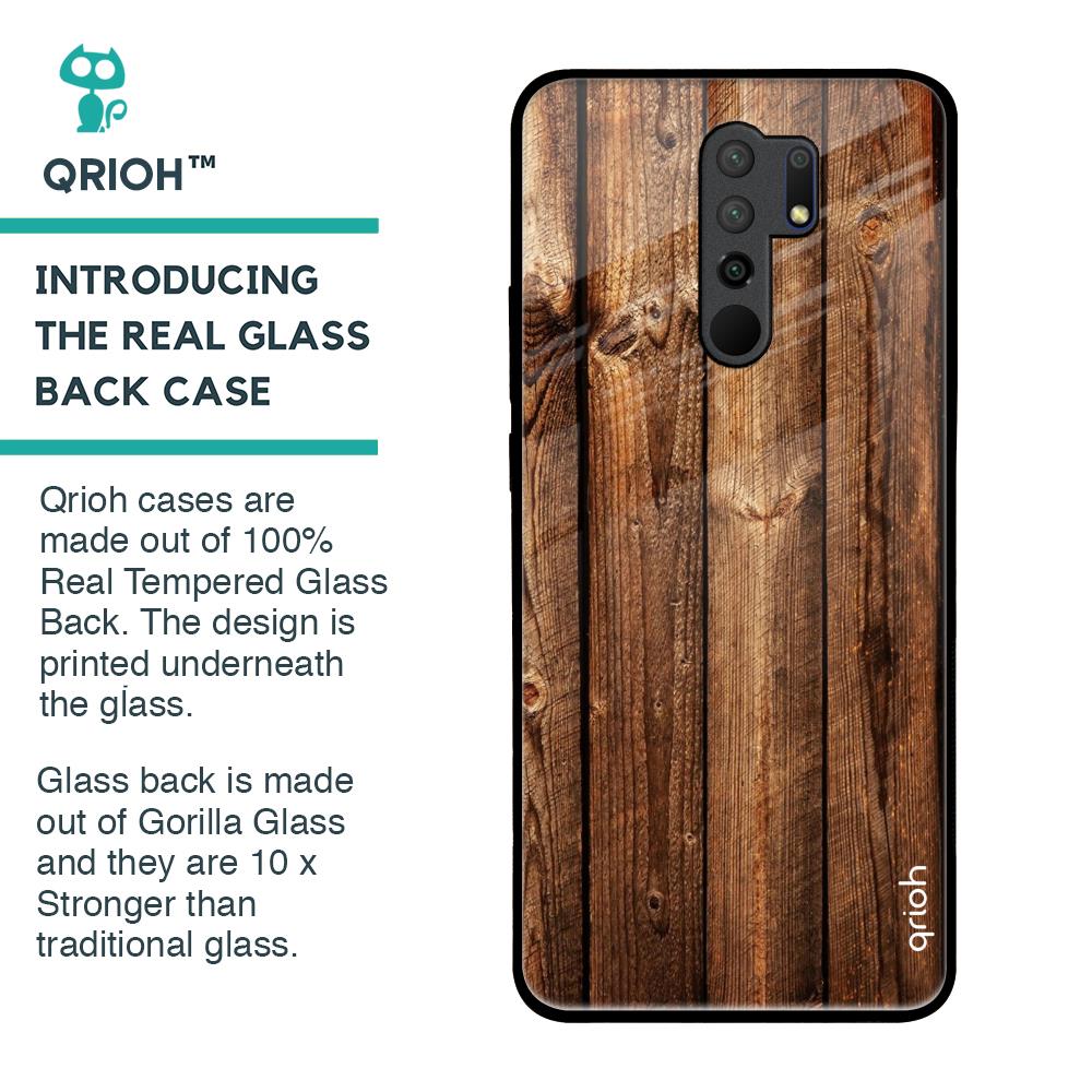Timber Printed Glass Case for Poco M2