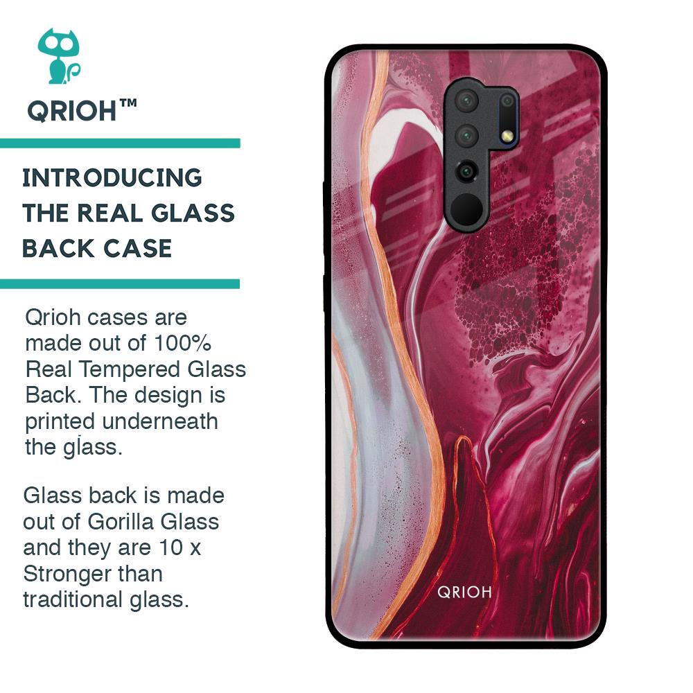 Crimson Ruby Glass Case for Poco M2