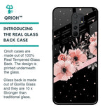 Floral Black Band Glass Case For Poco M2