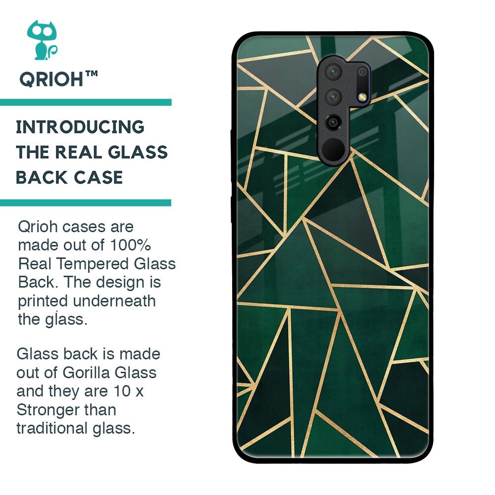 Abstract Green Glass Case For Poco M2