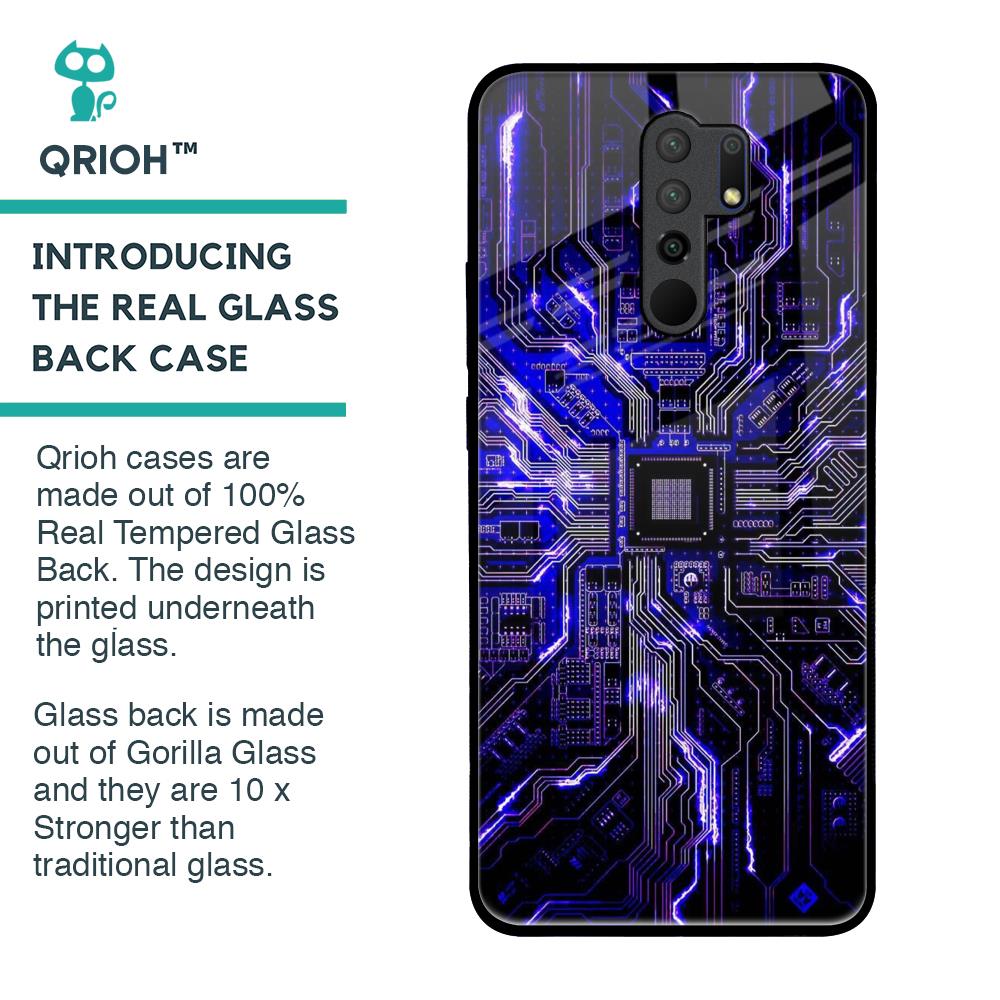 Techno Color Pattern Glass Case For Poco M2
