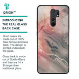 Pink And Grey Marble Glass Case For Poco M2