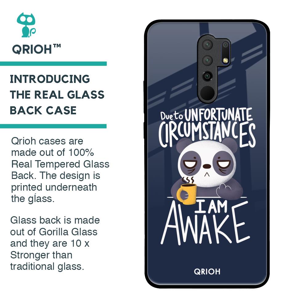 Struggling Panda Glass Case for Poco M2