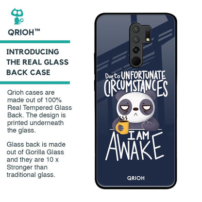 Struggling Panda Glass Case for Poco M2