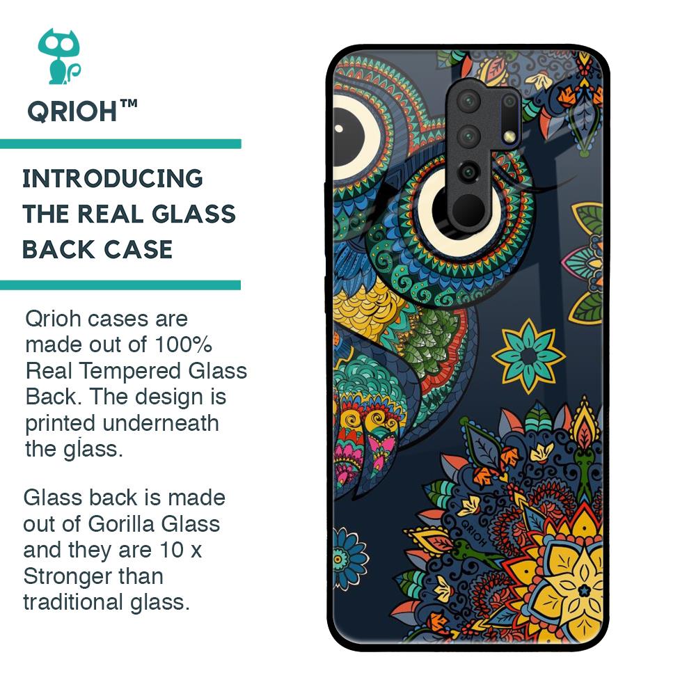Owl Art Glass Case for Poco M2