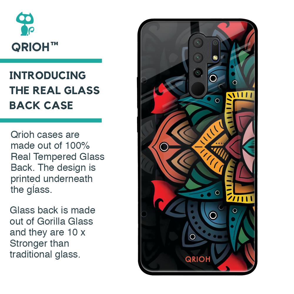 Retro Gorgeous Flower Glass Case for Poco M2