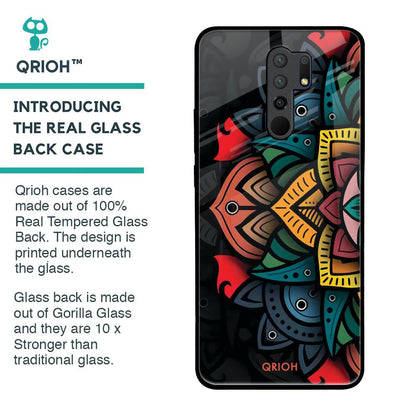 Retro Gorgeous Flower Glass Case for Poco M2