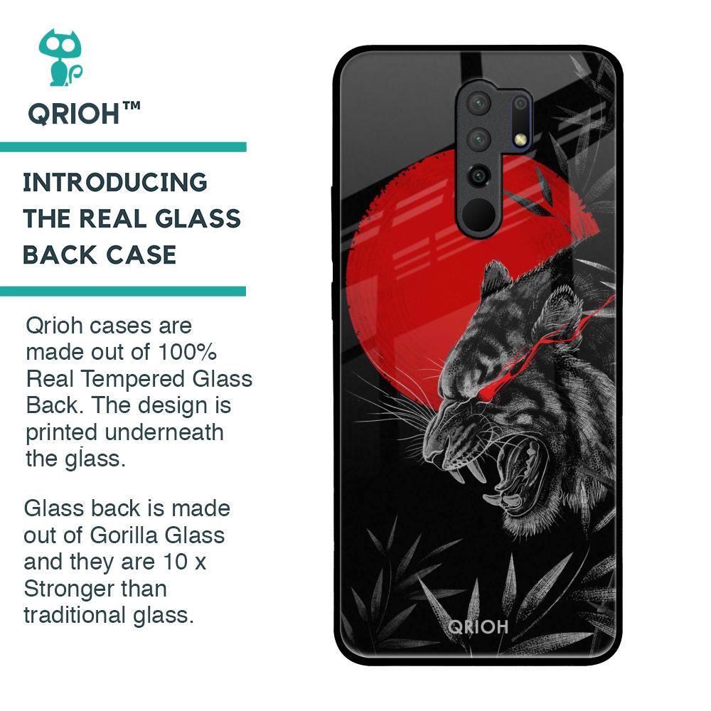 Red Moon Tiger Glass Case for Poco M2