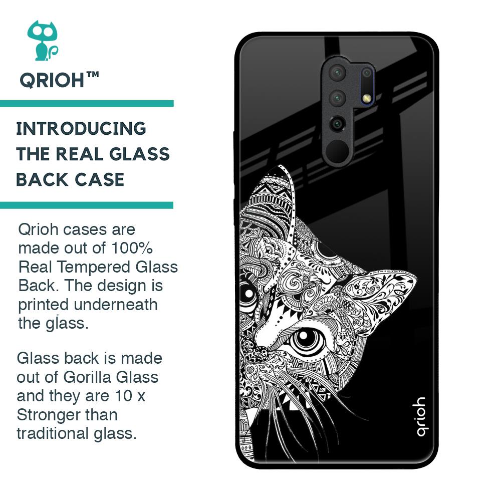 Kitten Mandala Glass Case for Poco M2