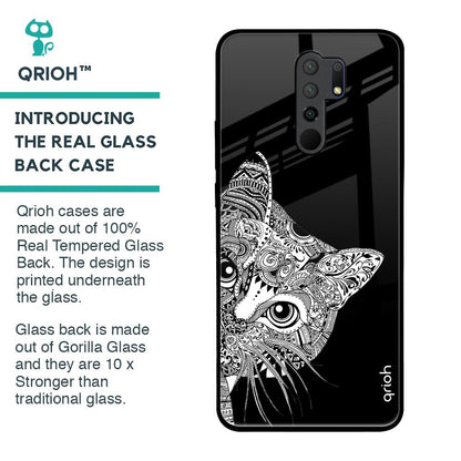 Kitten Mandala Glass Case for Poco M2