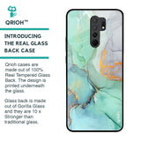 Green Marble Glass Case for Poco M2