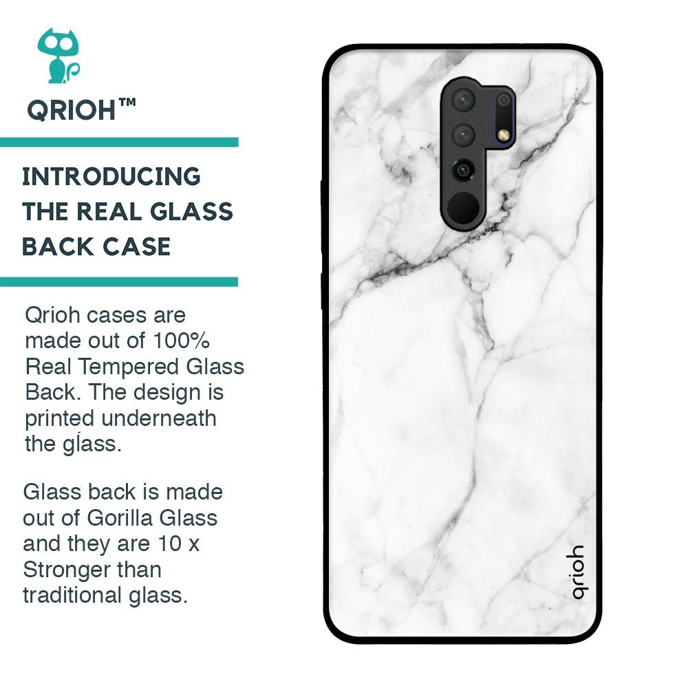 Modern White Marble Glass Case for Poco M2