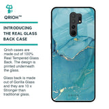 Blue Golden Glitter Glass Case for Poco M2
