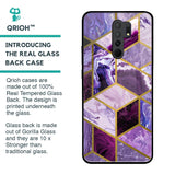 Purple Rhombus Marble Glass Case for Poco M2