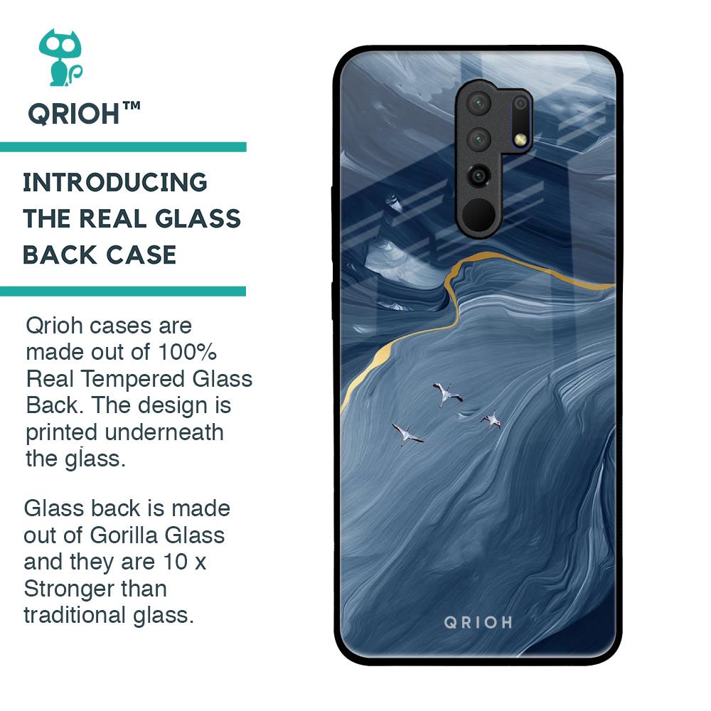 Deep Ocean Marble Glass Case for Poco M2