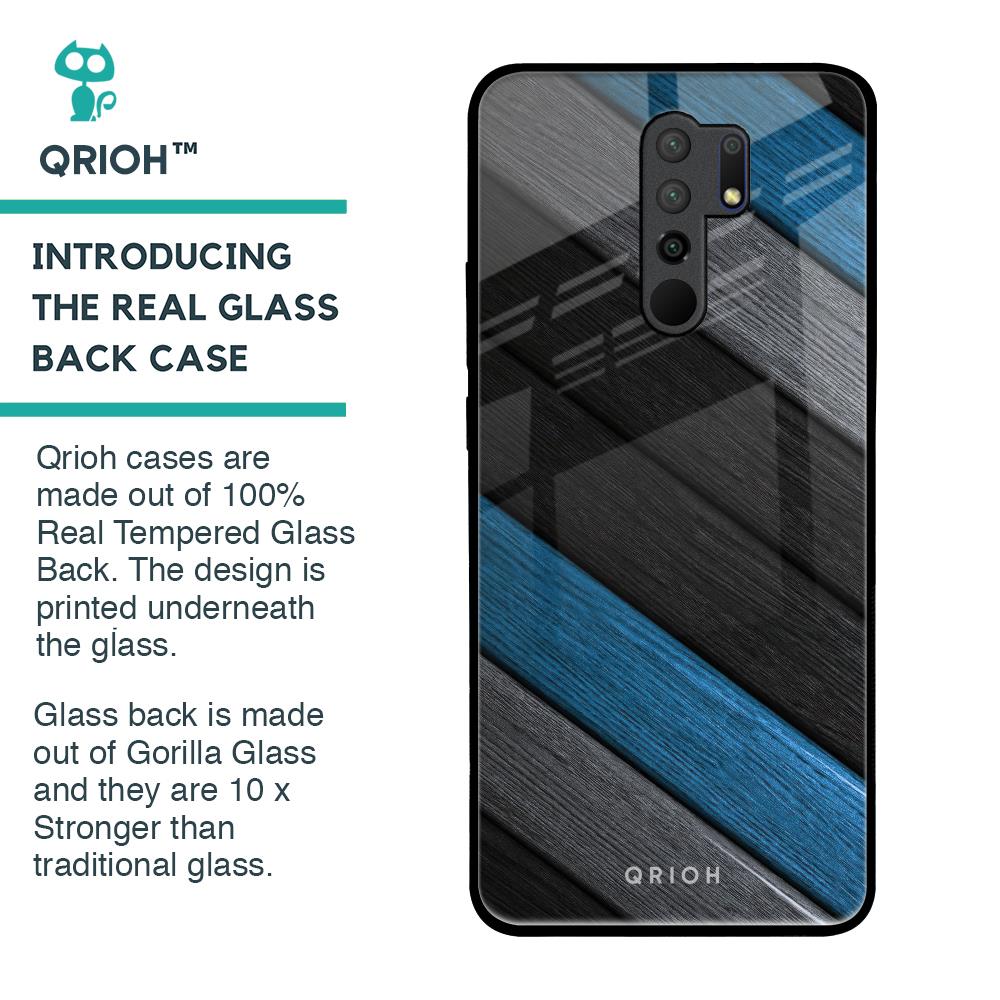 Multicolor Wooden Effect Glass Case for Poco M2