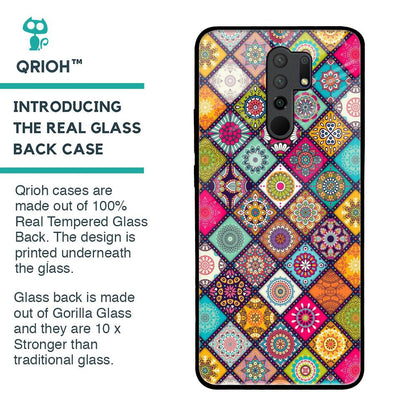 Multicolor Mandala Glass Case for Poco M2