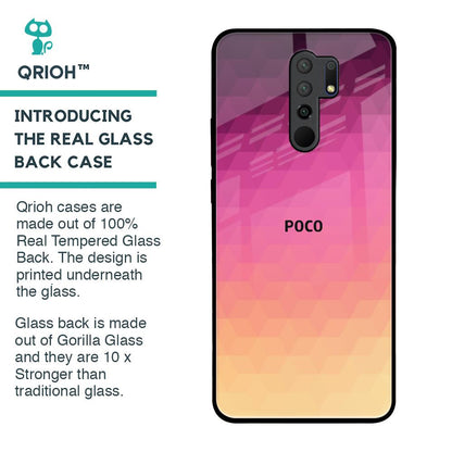 Geometric Pink Diamond Glass Case for Poco M2