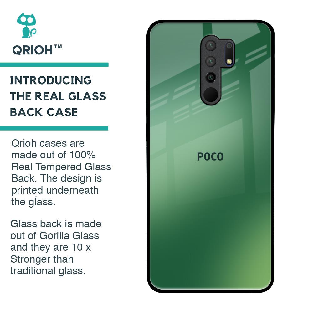 Green Grunge Texture Glass Case for Poco M2