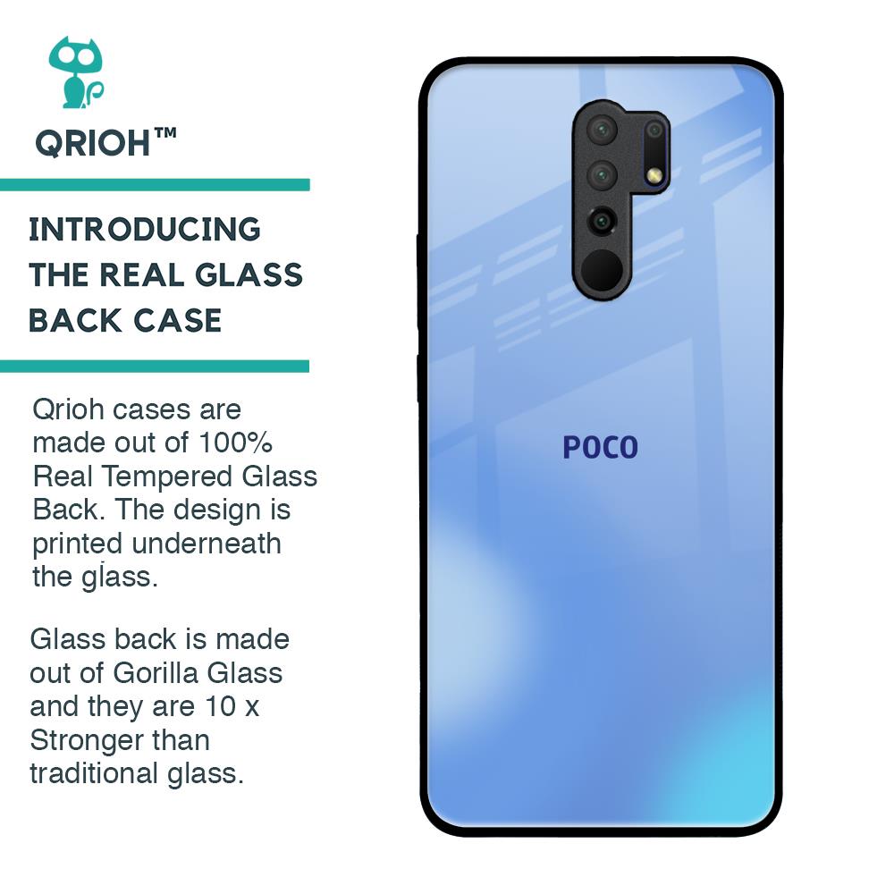 Vibrant Blue Texture Glass Case for Poco M2